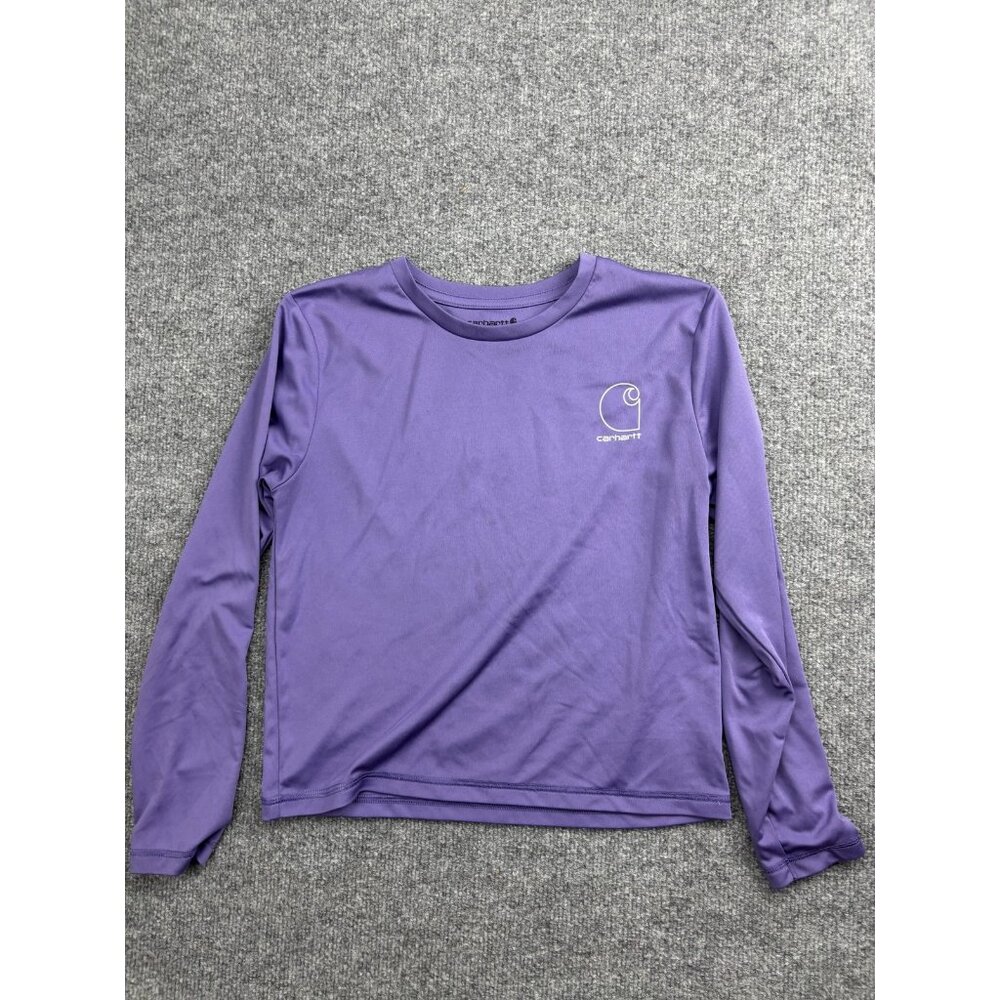 Carhartt Force Shirt‎ Unisex Kids Large Purple Long Sleeve Performance Logo Top